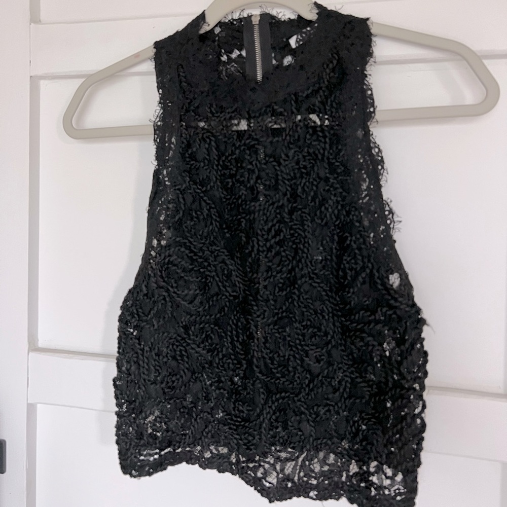 ZARA black lace sleeveless top